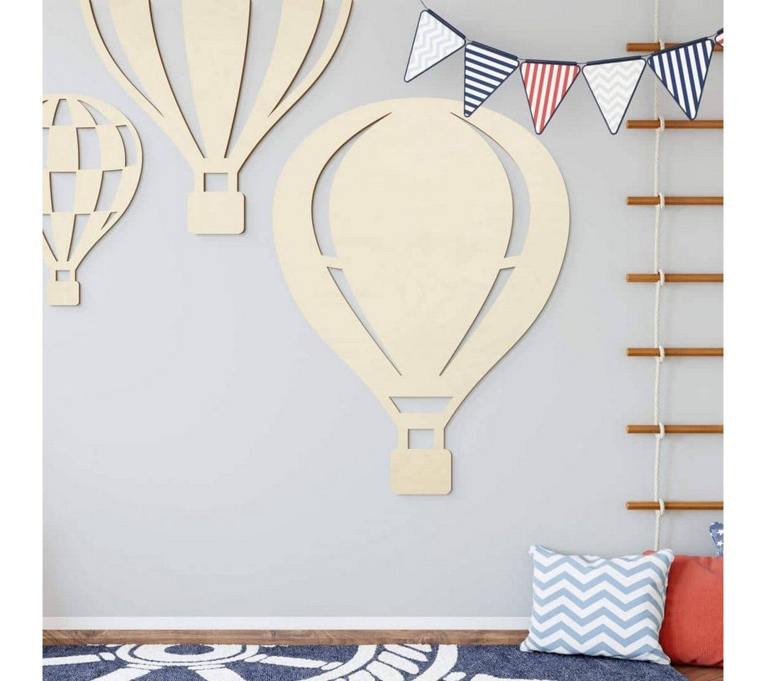 K&L Wall Art Holzbild Heißluftballon Poster Luftballon Baby Kinderzimmer Türschild, (Holzposter), Wandbild aus Holz von K&L Wall Art