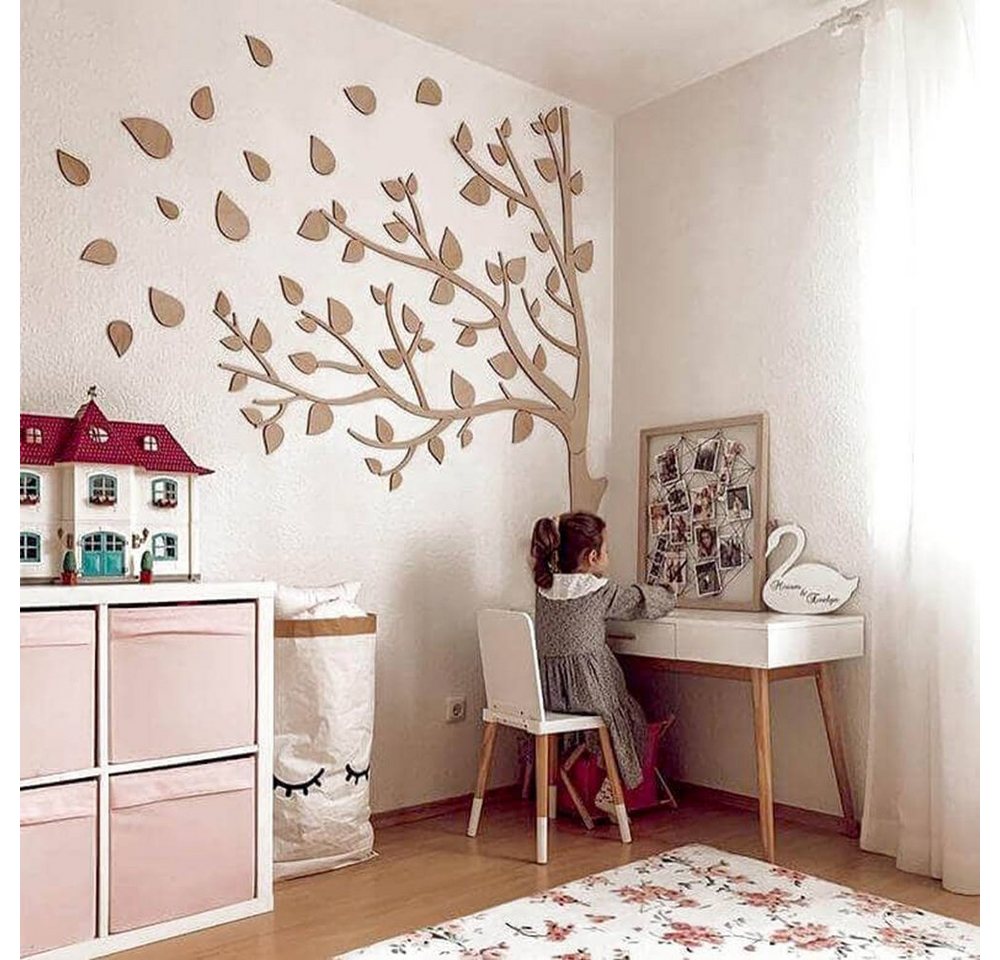 K&L Wall Art Holzbild Lebensbaum Kinderzimmer Boho Deko Baum des Lebens, (Holzposter mehrteilig), Holz Wandbild XXL von K&L Wall Art