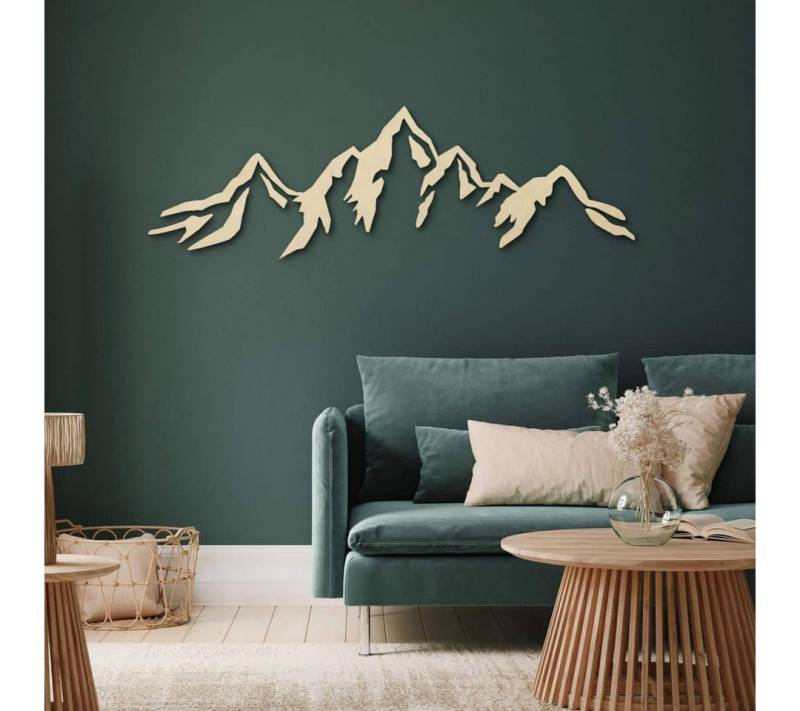 K&L Wall Art Holzbild Naturposter Gebirge Holzschild Berge Wohnzimmer Deko, (mehrteiliges Holzposter), Wandbild aus Holz von K&L Wall Art