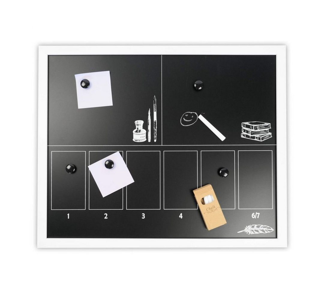 K&L Wall Art Magnettafel Kinder Wochenplaner magnetische Wandtafel Büro Pinnwand Memoboard, (Spar-Set, 3-tlg., Notiztafel), inkl. weiße Kreide und schwarze Magnete von K&L Wall Art