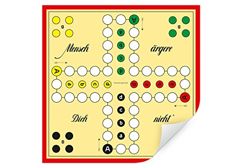 Möbelfolie Beistelltisch Sticker Tischfolie selbstklebend Kinderzimmer Tischplatte Dekofolie entfernbar Mensch ärgere Dich Nicht Sticker 56x56cm von K&L Wall Art