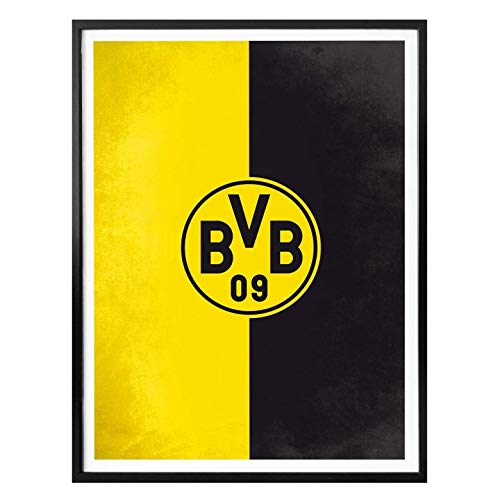 K&L Wall Art Poster BVB 09 Logo Gelb Schwarz Dortmund Fan Fußball Bundesliga Verein Sport 60x80cm von K&L Wall Art