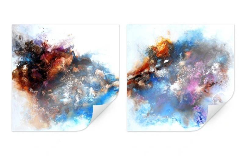 K&L Wall Art Poster Fedrau - Fuerte (2-tlg), abstrakter Kunstdruck für das Büro, Wohnzimmer Wandbild modern von K&L Wall Art