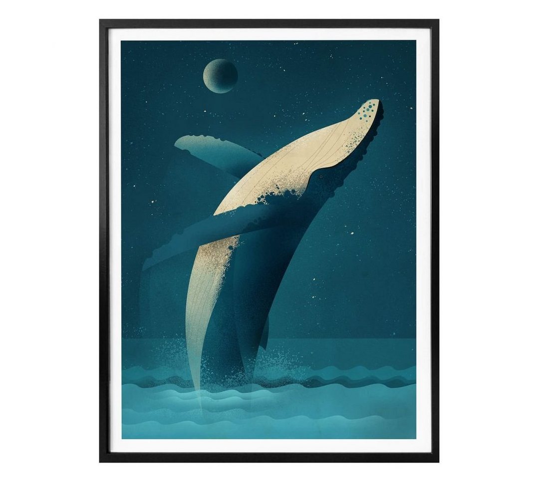 K&L Wall Art Poster Poster Braun Buckelwal Walfisch Deko Humpback Whale, Kinderzimmer Wandbild modern von K&L Wall Art