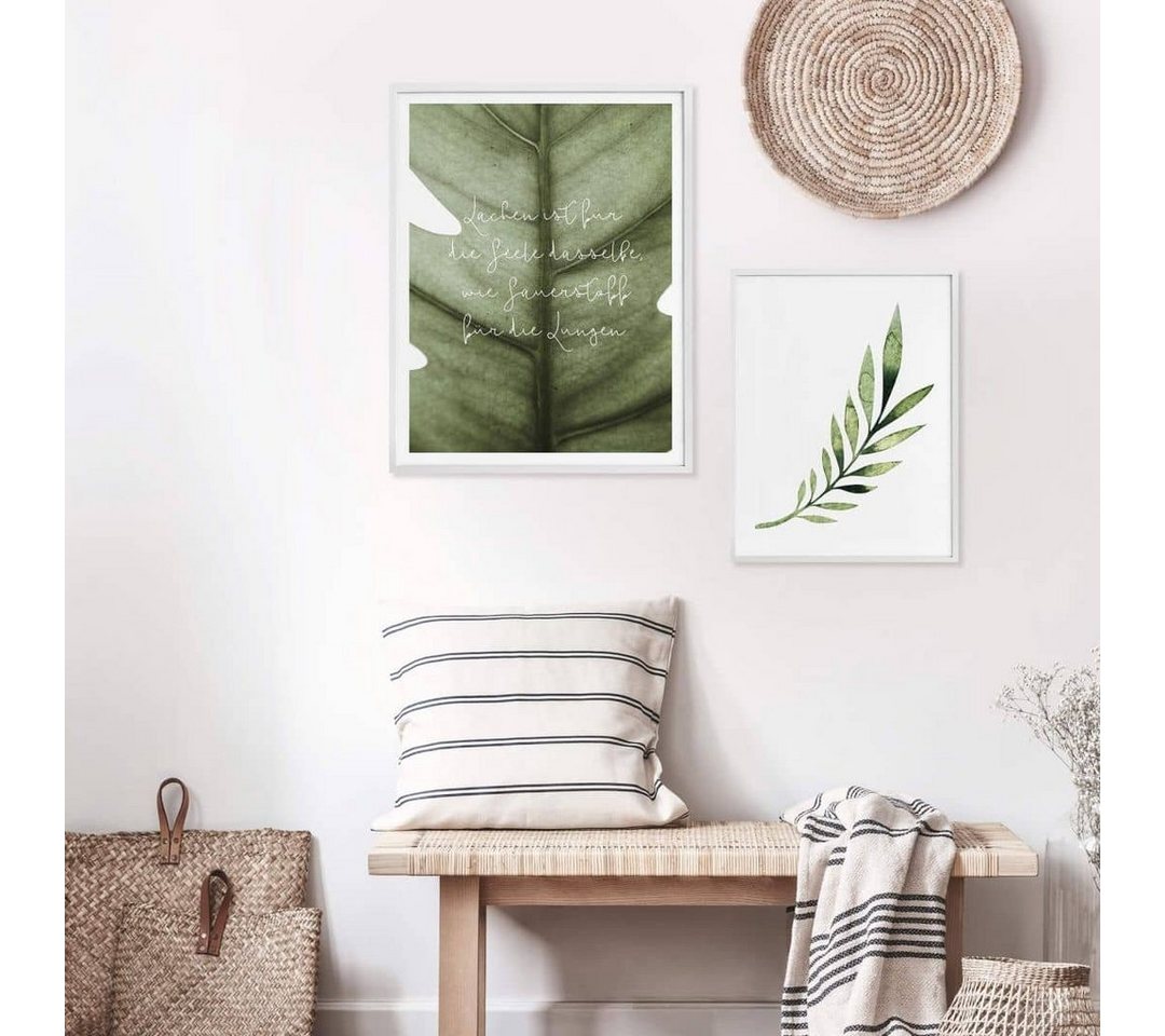 K&L Wall Art Poster Poster Collage + Bilderrahmen Monstera Pflanze Palme Strelizia 2er Set, Wohnzimmer Wandbild modern von K&L Wall Art