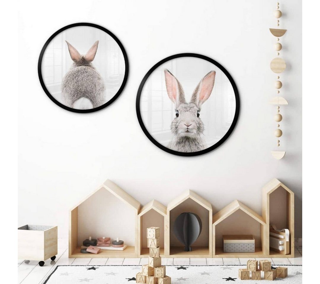 K&L Wall Art Poster Wandbild Poster Kinderzimmer Sisi&Seb Waldtiere Hasenohren Hase, Wandposter Schlafzimmer modern von K&L Wall Art