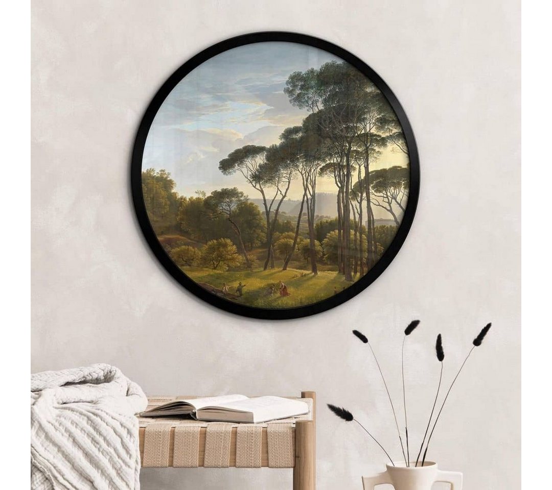 K&L Wall Art Poster Wandbild Poster Rund Kunstdruck Voogd Schirmkiefern Natur Landschaft, Wohnzimmer Bilder modern von K&L Wall Art