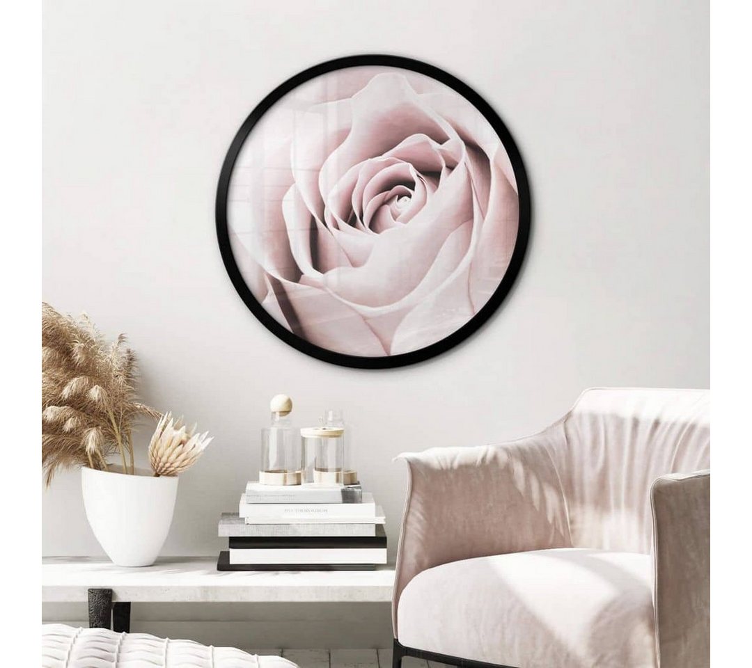 K&L Wall Art Poster Wandbild Poster Rund Feng Shui Natur 1X Studio moderne Deko Edelrose, Wohnzimmer Blumenfotografie von K&L Wall Art