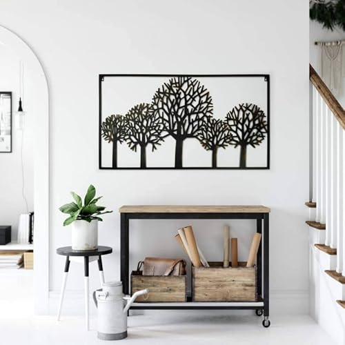 K&L Wall Art Retro Metall Wandbild Wald Metallbild Bäume des Lebens 3D Wanddeko für Garten Balkon Baum Mutter Natur Heimat 103x58cm Vintage Metalldeko von K&L Wall Art