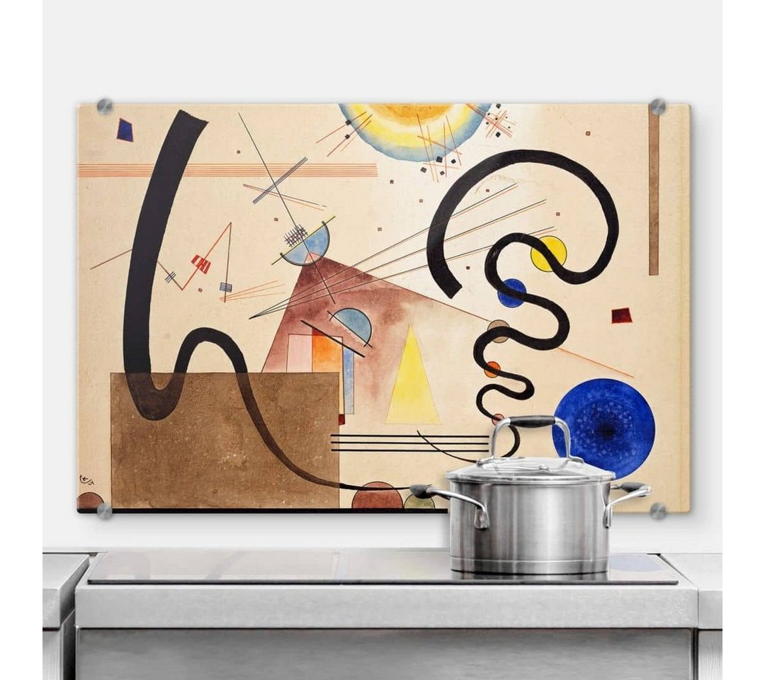 K&L Wall Art Spritzschutz Glas moderne Küchenrückwand Kandinsky Kunstdruck von K&L Wall Art