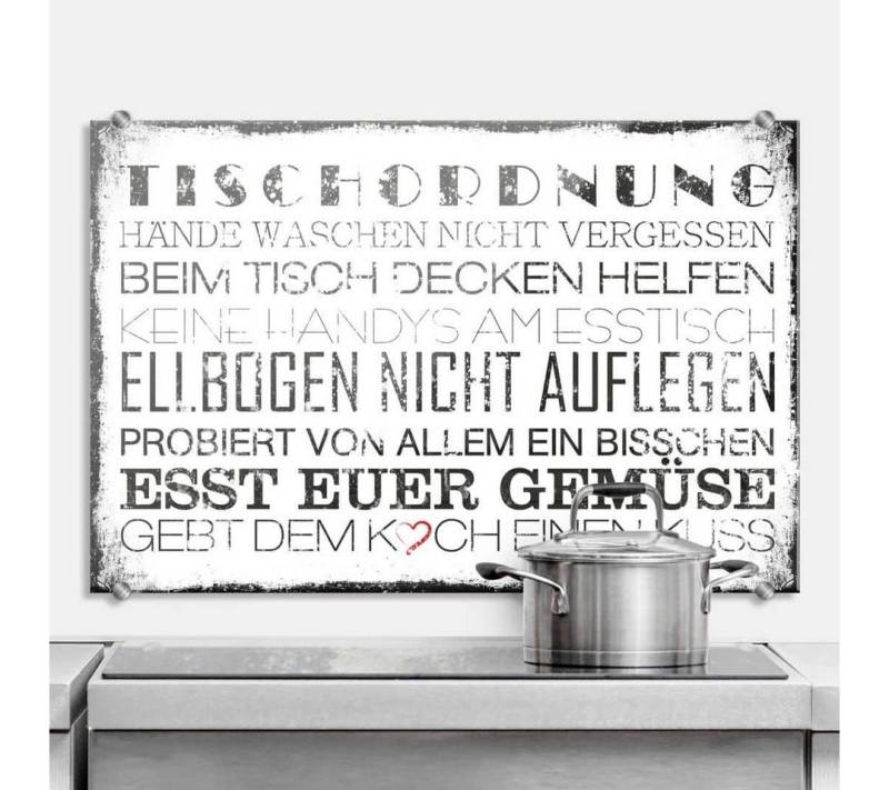 K&L Wall Art Spritzschutz Wandschutz Glas Herd Schriftzug Vintage Tischordnung von K&L Wall Art