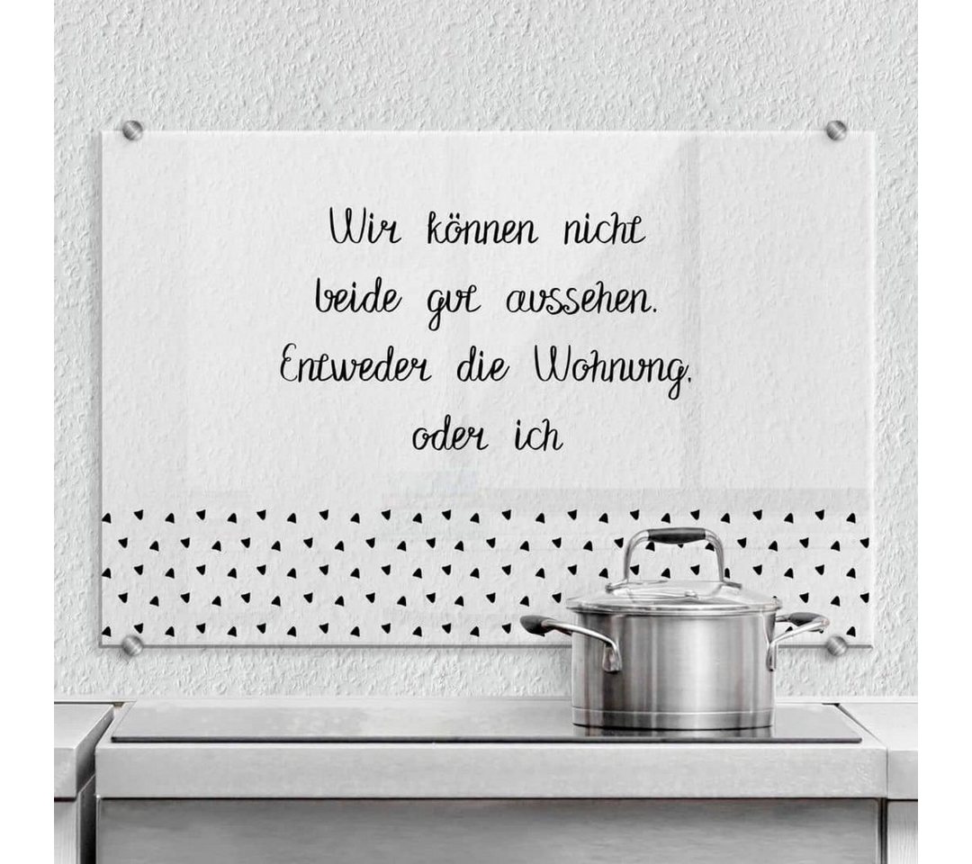 K&L Wall Art Spritzschutz Wandschutz Glas Spritzschutz Küche Schriftzug Shabby Chic Spruch von K&L Wall Art