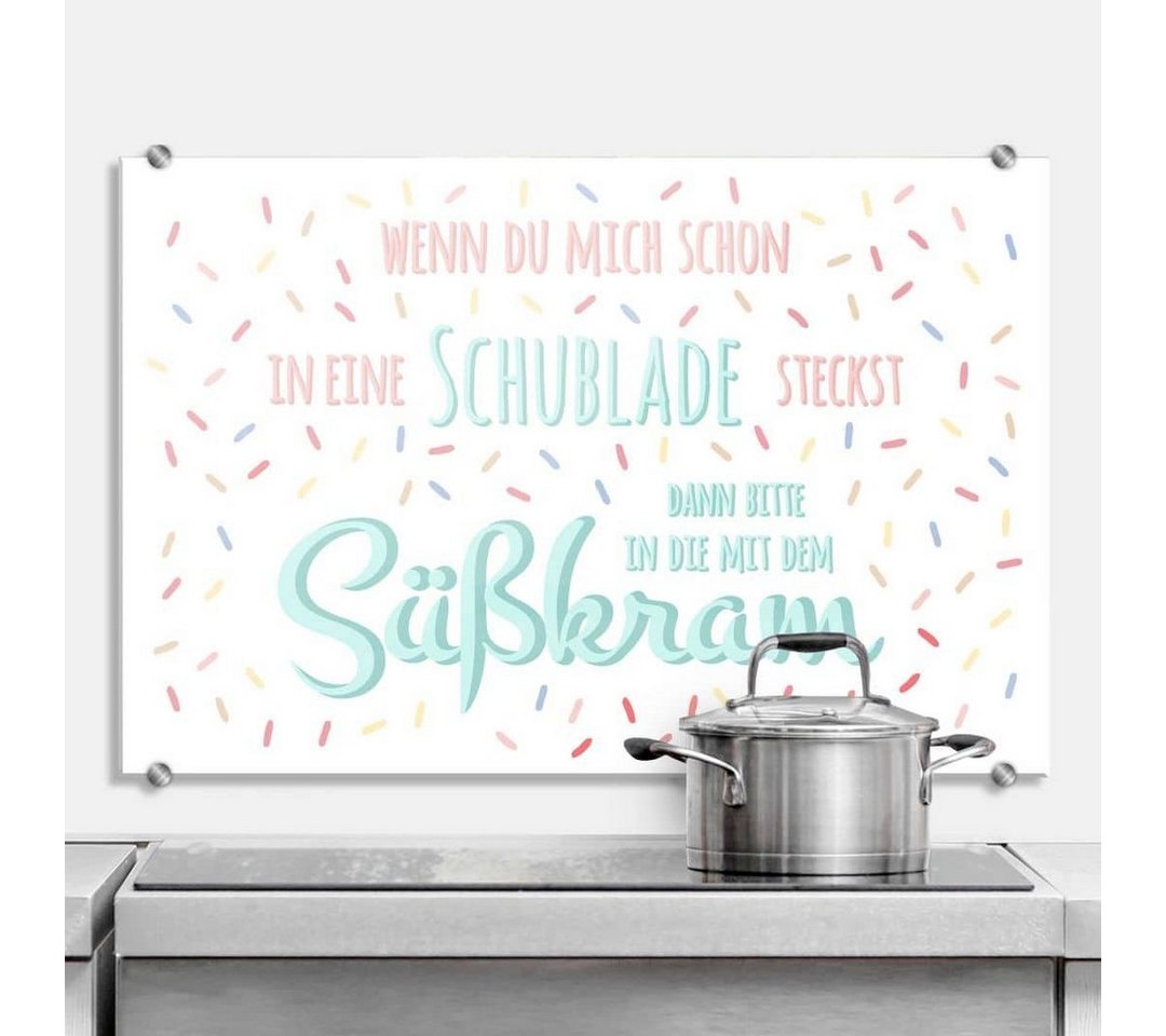 K&L Wall Art Spritzschutz Wandschutz Glas Spritzschutz Küche Schriftzug lustiger Süßkram von K&L Wall Art