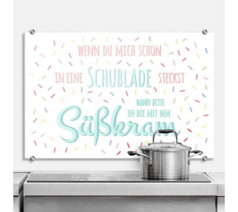 K&L Wall Art Spritzschutz Wandschutz Glas Spritzschutz Küche Schriftzug lustiger Süßkram von K&L Wall Art
