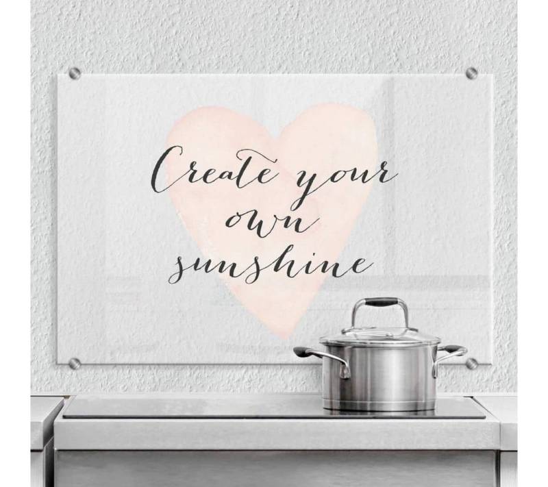 K&L Wall Art Spritzschutz Wandschutz Glas Spritzschutz Küche lustiger Schriftzug Sunshine von K&L Wall Art