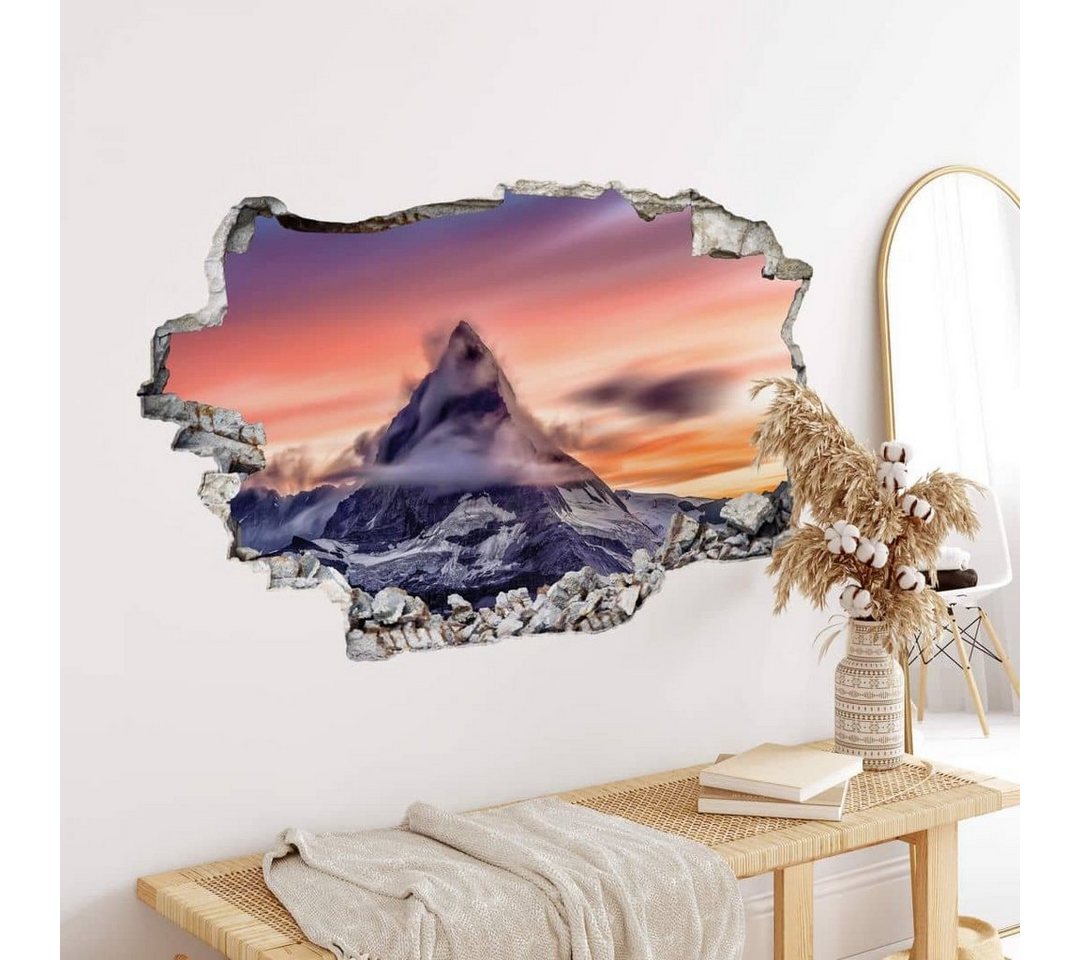 K&L Wall Art Wandtattoo 3D Wandtattoo Aufkleber Berg Natur Landschaftsfotografie mountain top, Mauerdurchbruch Wandbild selbstklebend von K&L Wall Art