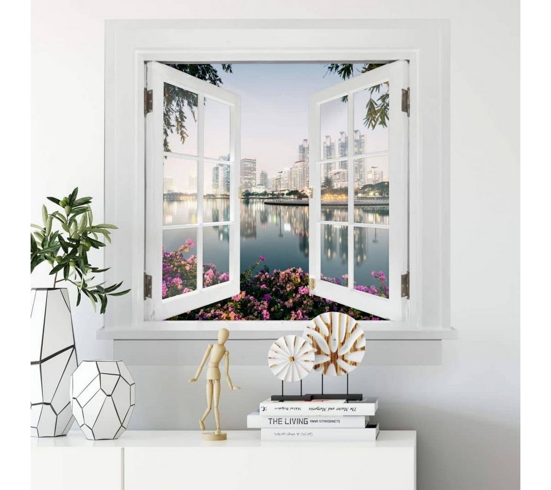 K&L Wall Art Wandtattoo 3D Wandtattoo Aufkleber Colombo Asien Skyline Bangkok Ping River Thailand, Fenster Wandbild selbstklebend von K&L Wall Art