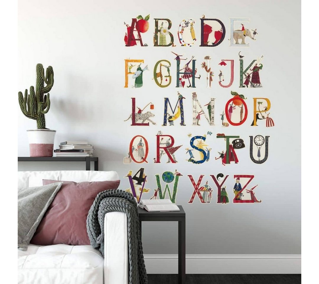 K&L Wall Art Wandtattoo Wandtattoo Kunstdruck Leffler Kinderzimmer Deko Buchstaben lernen, Wandbild selbstklebend, entfernbar von K&L Wall Art