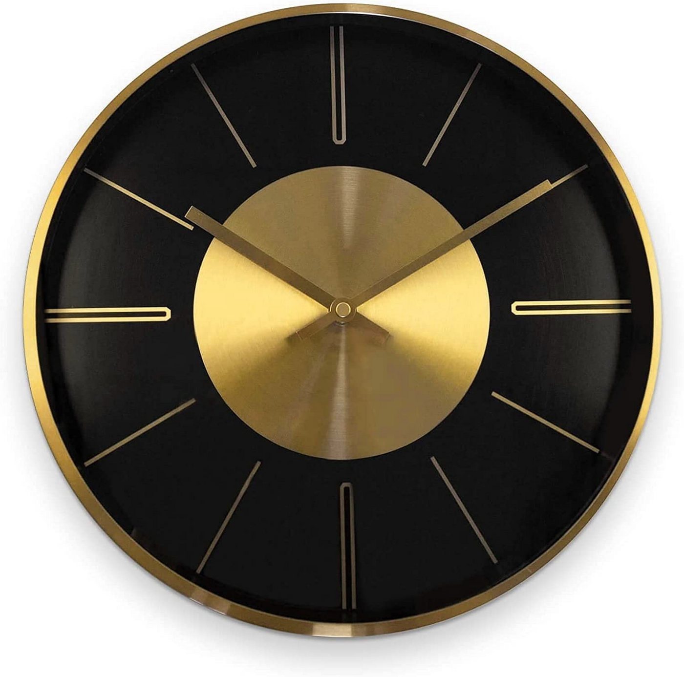 K&L Wall Art Wanduhr Metalluhr modern Aluminium Wanduhren ohne Ticken (Gold Optik 30cm) von K&L Wall Art