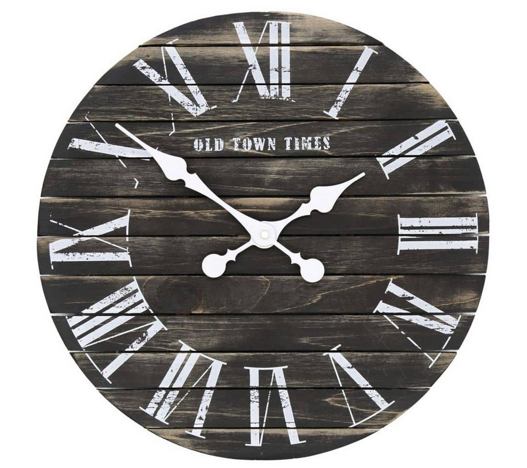 K&L Wall Art Wanduhr NEU leises Uhrwerk: 45cm große Landhaus Uhr schwarz (lautloses Uhrwerk ohne Ticken) von K&L Wall Art