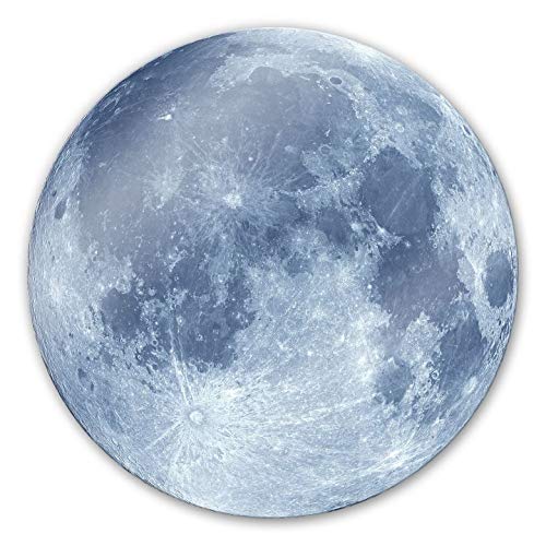 Mond Glasbild Planet Fotokunst auf Glas rund Kinderzimmer Wanddeko Universum Weltall Ø 30cm von K&L Wall Art