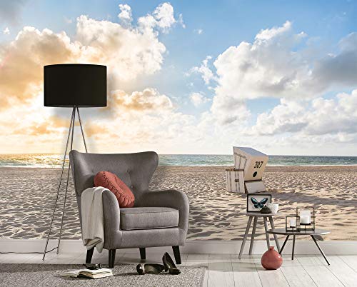 Nordsee Deko Strand Fototapete XXL Wandposter Sylt 3D Tapete 350m x 255m abwischbarer Wandschutz 350m x 255m von K&L Wall Art