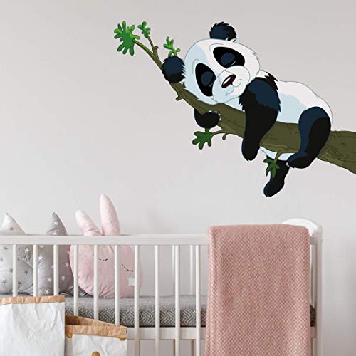 Pandabär Wandtattoo Kinderzimmer Wandsticker XXL Baby Panda Klebebilder 90x60cm von K&L Wall Art