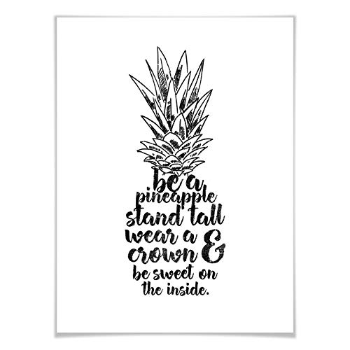 Poster Ananas Zitate Sprüche Weisheiten Be a pineapple 24x30cm von K&L Wall Art