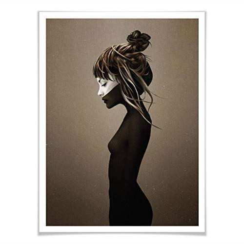 Poster Ruben Ireland This City Kunst Illustration Zeichnung Frau Körper Haare Dutt ohne Zubehör 24x30cm von K&L Wall Art