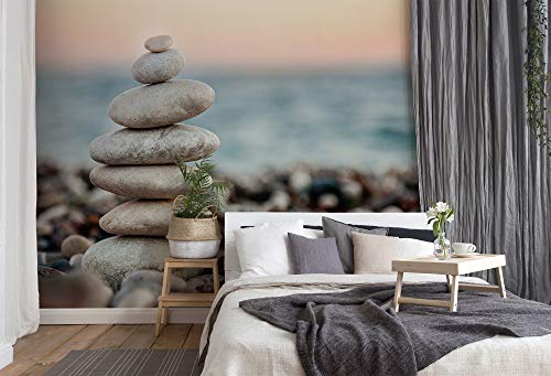 Spa Wellness Tapete Meditation Fototapete 3D Effekt Feng Shui Steine Wandbild XXL Yoga Tapeten 350m x 255m von K&L Wall Art