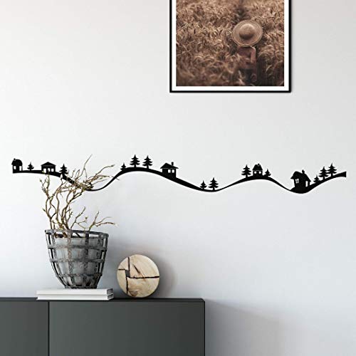 selbstklebendes Wandtattoo Berge Skyline Wandsticker selbstklebend Weihnachten Deko XXL Wandposter 80cm von K&L Wall Art