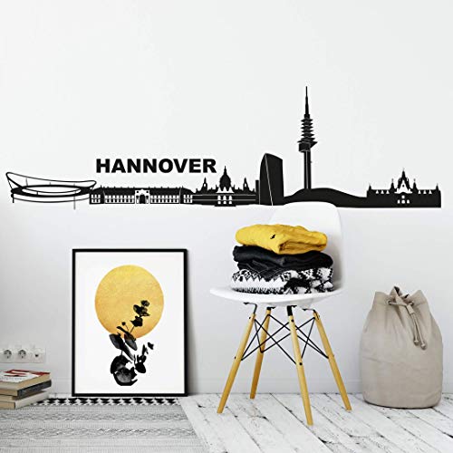 selbstklebendes Wandtattoo Hannover Skyline Wandsticker selbstklebend Fussball Arena XXL Wandposter 120cm von K&L Wall Art