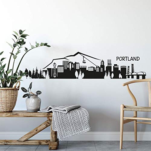 selbstklebendes Wandtattoo Portland Skyline Wandsticker selbstklebend The Grimm XXL Wandposter 120cm von K&L Wall Art