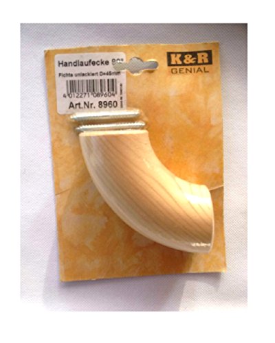 Handlaufecke 90 Grad D = 45 mm Fichte unlackiert Handlaufecke 90 Grad D = 45 mm Fichte unlackiert von K&R