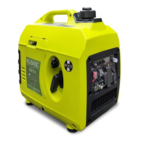 K&S Basic Inverter-Generator KSB 12i S stromerzeuger kW 1.2,Inverter-Generator zum Angeln, zum Camping, USB-Ausgang,Benzin Generator von K&S BASIC