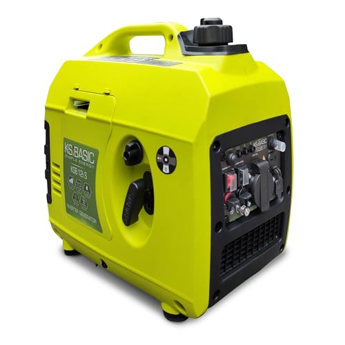K&S Basic Inverter-Generator KSB 12i S stromerzeuger kW 1.2,Inverter-Generatoren zum Angeln, zum Camping, USB-Ausgang,Benzin notstromaggregat von K&S BASIC