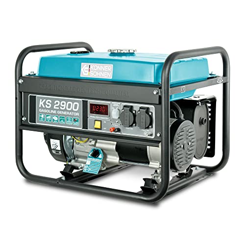 Benzingenerator KS 2900, Notstromaggregat 2900 W, 2x16A (230 V), 12 V, Stromerzeuger mit (AVR), Stromaggregat mit Ölstandsanzeige, Überlast- und Kurzschlussschutz, Generator, LED-Anzeige von K&S Könner&Söhnen