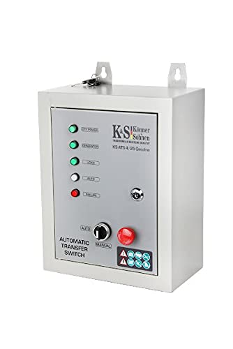 K&S Könner&Söhnen KS ATS 4/25 Gasoline Automatisches Netzumschaltgerät (230 und 400 V), startet / stoppt den Generator und schaltet automatisch um. Schaltstrom max. 25 A (50 A) 230 V / 25 A 400 V. von K&S Könner&Söhnen