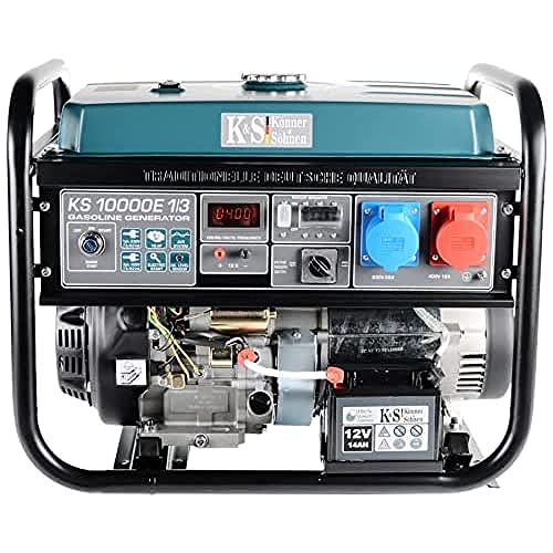 Könner & Söhnen KS 10000E-1/3 - Power Generator 18 HP, 4-Stroke Petrol Engine mit E-Start, VTS System, Automatic Voltage Regulator, 1x16A (400V), 1x32A (230V) Generator von K&S Könner&Söhnen