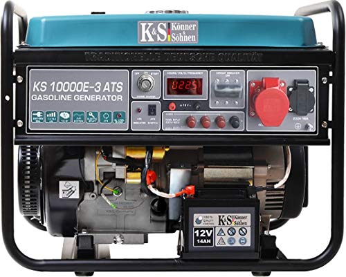 Könner & Söhnen KS 10000E-3 ATS - 4-Takt Benzin Stromerzeuger 18 PS mit E-Start, Notstromautomatik, Automatischer Spannungsregler 1x16A (400V/230V) Generator von K&S Könner&Söhnen