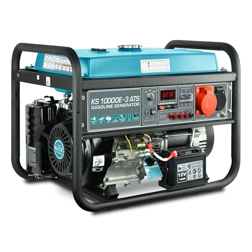 Könner & Söhnen KS 10000E-3 ATS - 4-Takt Benzin Stromerzeuger 18 PS mit E-Start, Notstromautomatik, Automatischer Spannungsregler 1x16A (400V/230V) Generator von K&S Könner&Söhnen