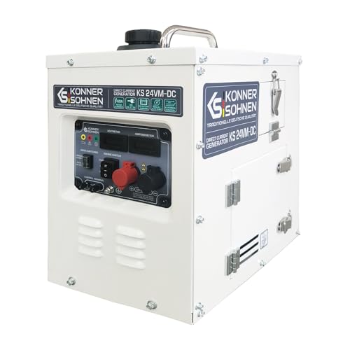 Könner & Söhnen KS 24VM-DC Gleichstromgenerator 1,6 kW, 24–27,5 V 60 A, mit automatischem und manuellem Betrieb, externe Steuerung über Trockenkontakte, Notstromaggregat, kompakt und zuverlässig von K&S Könner&Söhnen