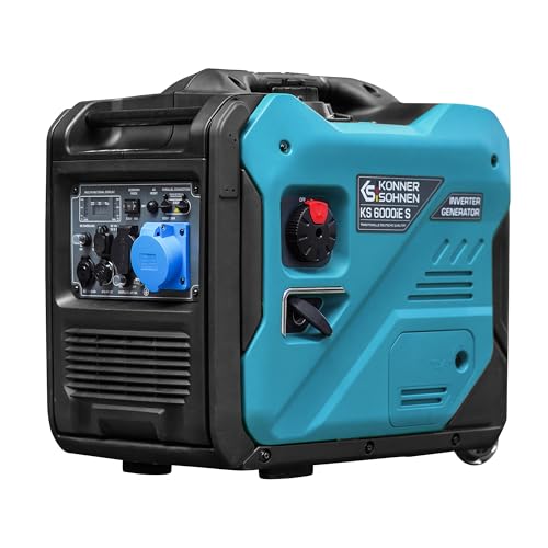 Könner & Söhnen KS 6000iE S Invertergenerator 5500 W, stromerzeuger mit LED-Anzeige 6-in-1, ECO-Modus, notstromgenerator mit Kupferwicklung, ATS-Anschluss, generator EURO V. von K&S Könner&Söhnen