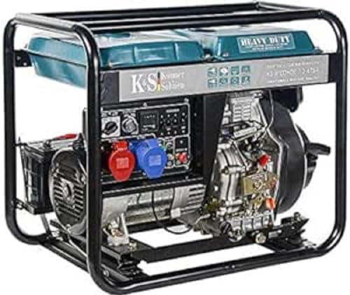 Könner & Söhnen KS 9100HDE-1/3 ATSR - Stromerzeuger 18PS, 4-Takt Dieselmotor mit Kupfer, E-Start, Vorwärmer, Automatischer Spannungsregler, Anzeige, 7500/6000 Watt, 1x16A (400V)/ 1x32A (230V) von K&S Könner&Söhnen