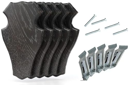 Gehörnbrett Eiche mit Kiefereinlage Rehbock Gamswild Hell Dunkel Set mit Gehörnklammer, Braun (Dunkel 9 x 12, 5) von K & S