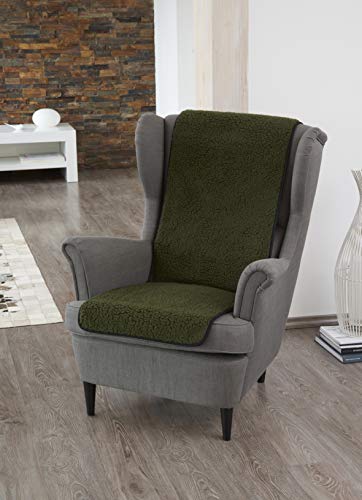 Schurwoll-Sessel- oder Sofaläufer, Grün, Flor aus 100% Schurwolle, Maße ca. 160 x 50 cm von K. & N. Schurwolle