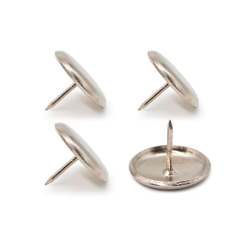 K.D.J. Brand Möbelgleiter Metall 4 Stück Ø 30mm, rund, Teppichgleiter für Stühle, Stuhlgleiter für Teppich und Teppichboden, Metallgleiter mit Nagel – Made in Germany von K.D.J. Brand