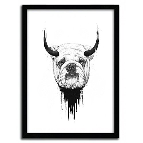 K.Olin tribu Bull Dog Plakat, Papier, weiß, 25 x 35 x 1 cm von K.Olin tribu