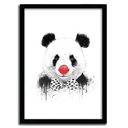 K.Olin tribu Clown Panda Plakat, Papier, weiß, 20 x 30 x 0,1 cm von K.Olin tribu