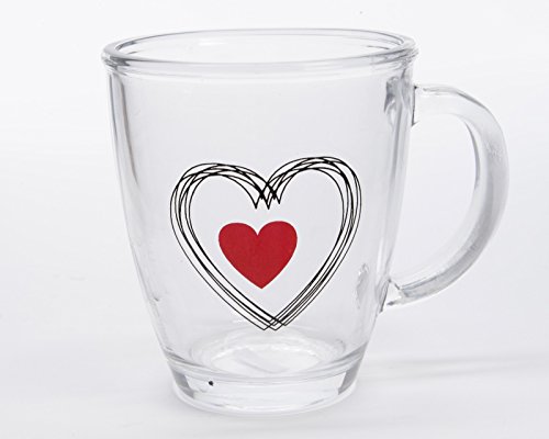 Glas Kaffeebecher Kaffeeglas Teeglas mit Herz von K
